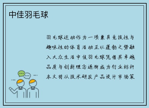 中佳羽毛球